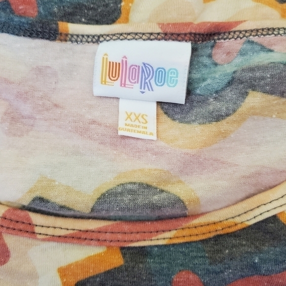 NWT Lularoe Irma, multicolored linear geometric pattern, size XXS - Picture 4 of 6